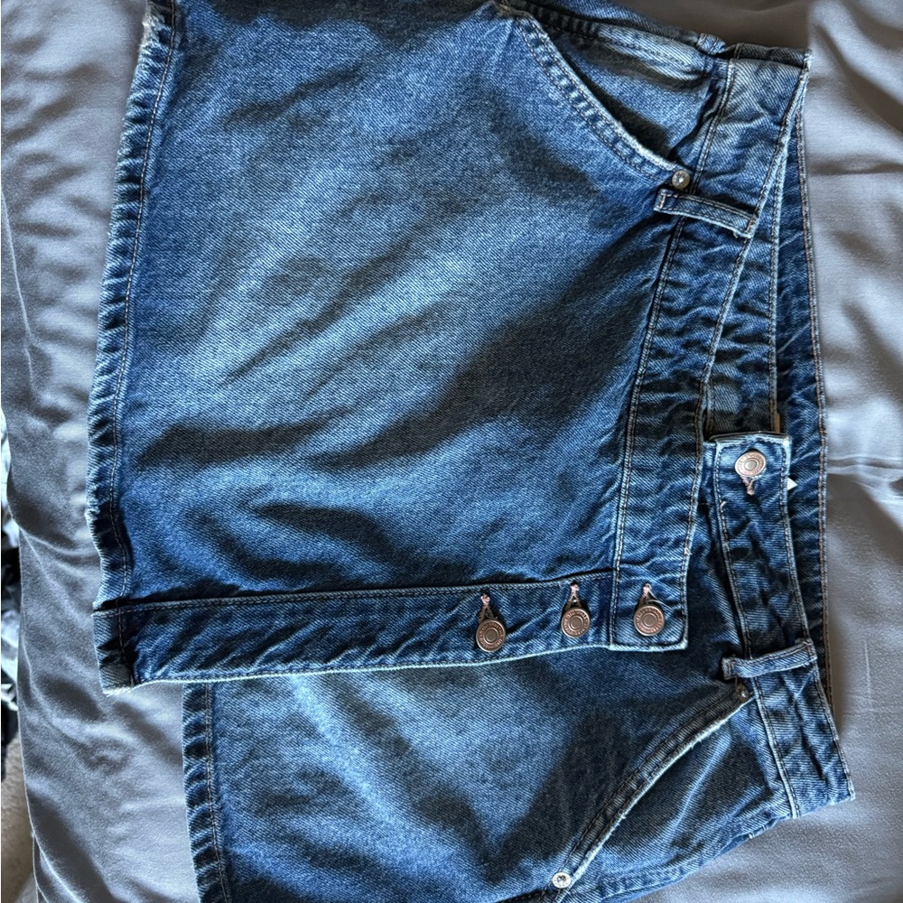 Free People Dark Blue Women's Jean Skirt